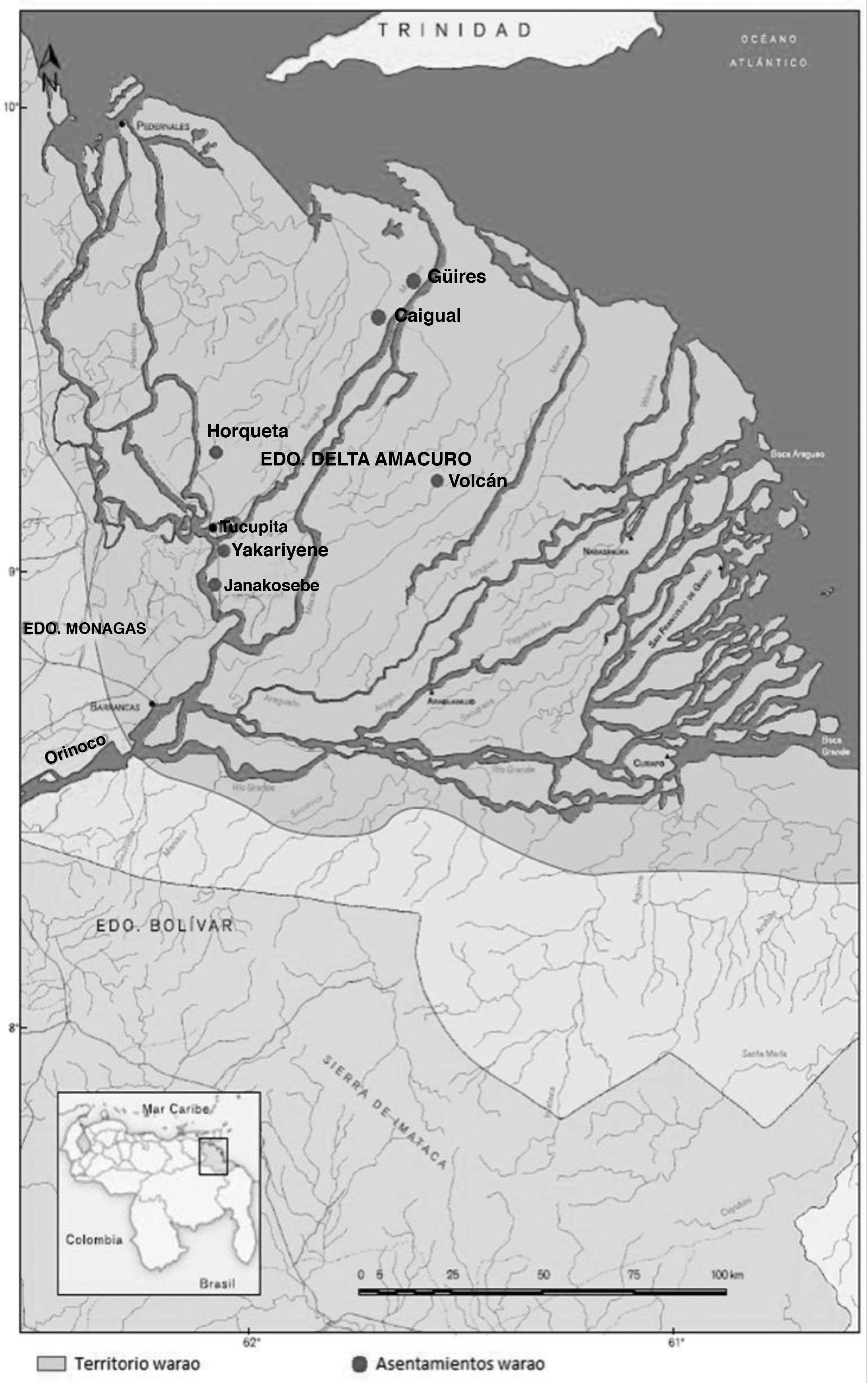 Ubicación geográfica de los warao