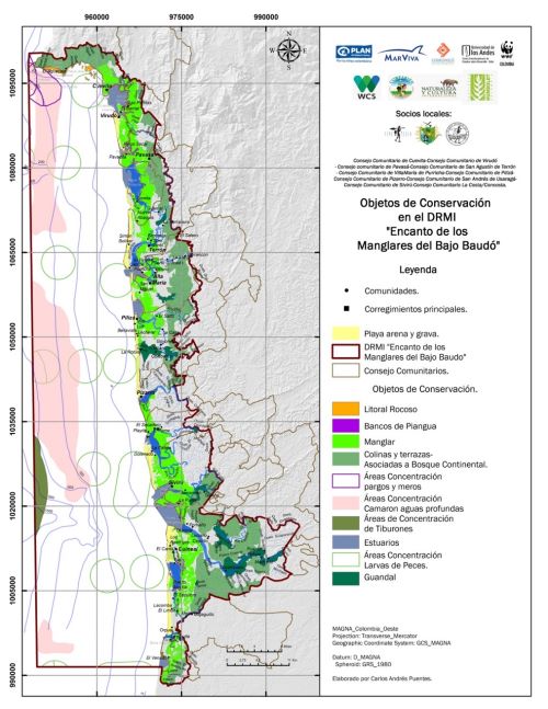 Mapa Distrito Regional de Manejo Integrado Encanto de los Manglares Bajo Baudó