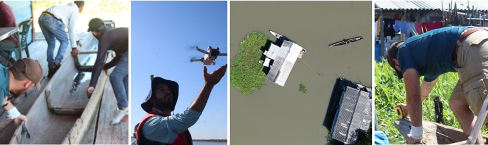 Localización y medición de ejemplares monóxilos y de base monóxila. (Ciénaga Grande de Santa Marta, Colombia).